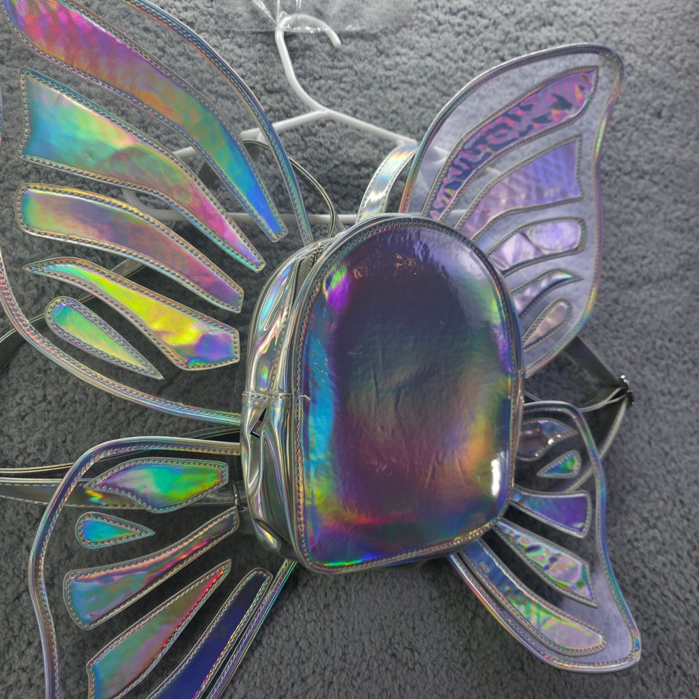 Current Mood Holographic Butterfly Wing Mini Backpack Iridescent Fairy Bag - Picture 3 of 14